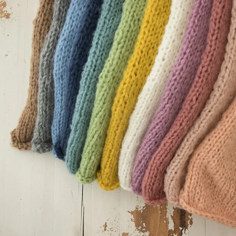 Baby Handmade Knitted Wrap with Ball Hat 2pcs Set - Image 4