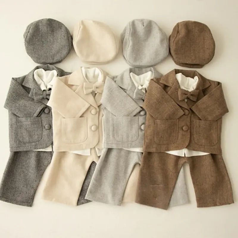 Baby Boy Gentleman Suit with Hat and Doll Set