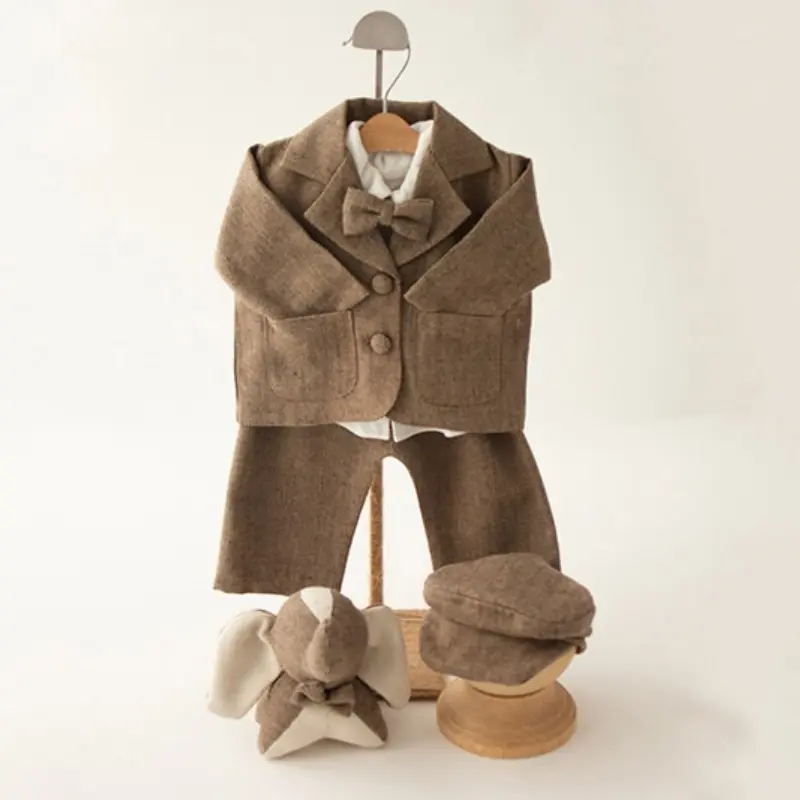 Baby Boy Gentleman Suit with Hat and Doll Set - Image 4