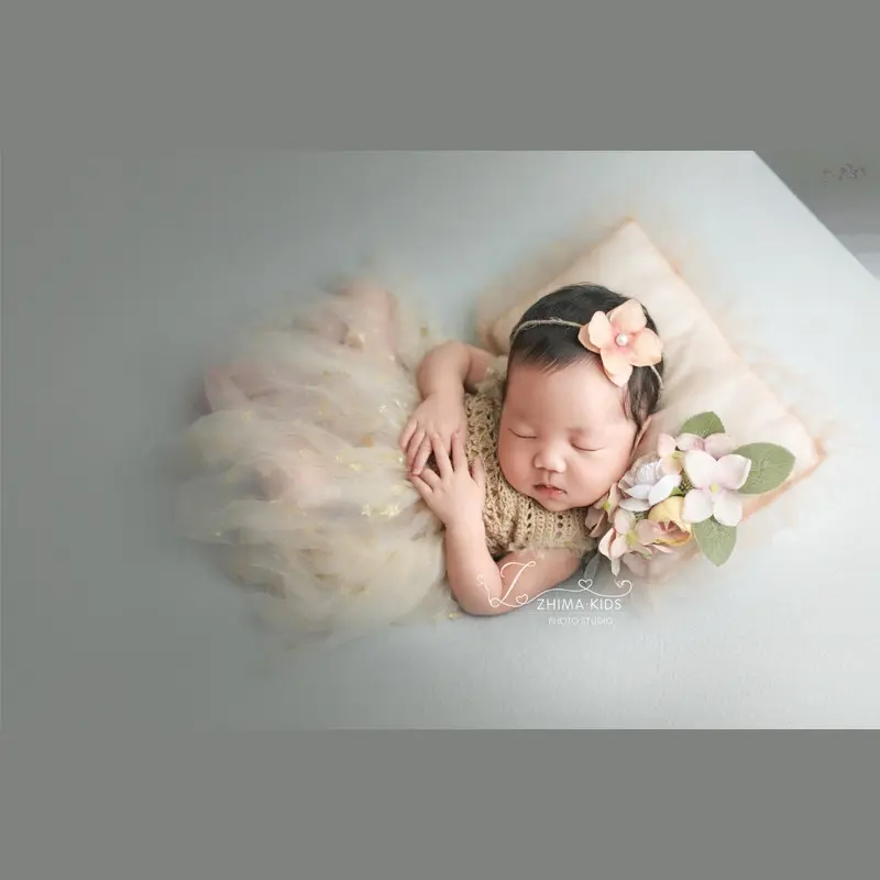 Baby Posing Mesh Floral Pillow with Hat or Headband - Image 3