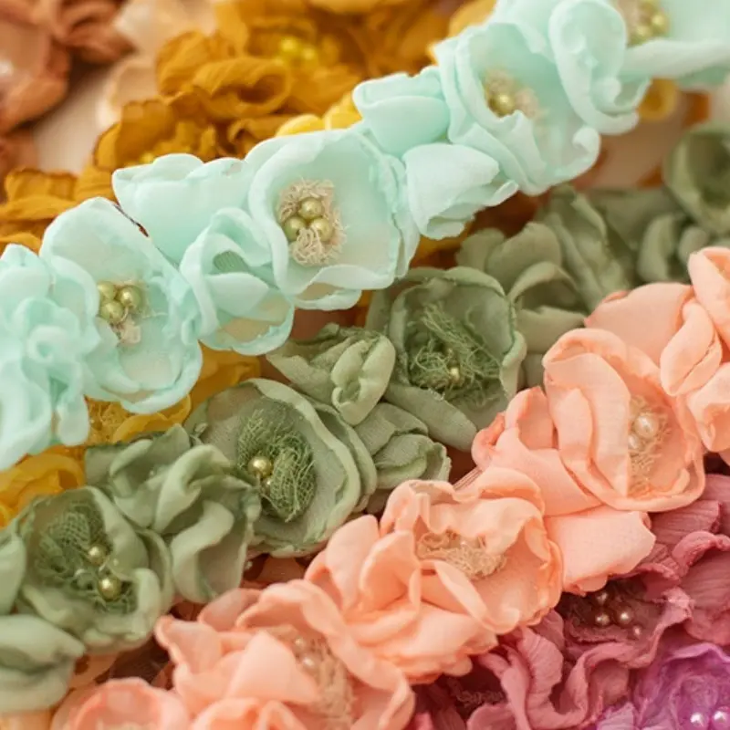 Baby Girl Handmade Colorful Floral Headband - Image 3
