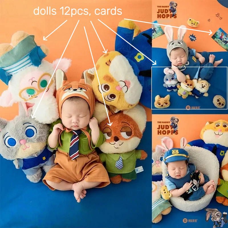 Zootopia 12 piece dolls and cards detail shot - Zootopia Theme Set - Dvotinst
